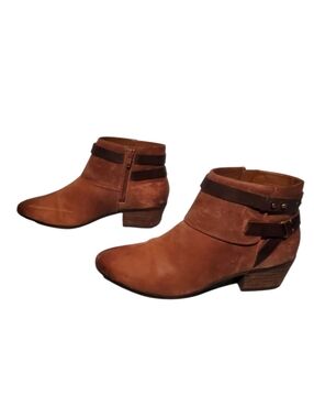 Clarks Brown Zip-Up Ankle Booties Boots Women's Size 7.5M